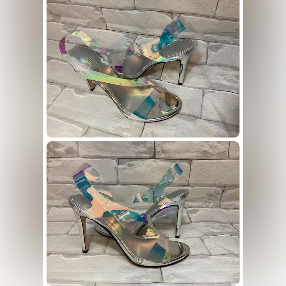 Iridescent Clear  gorgeous SEXY NINE WEST HEELS